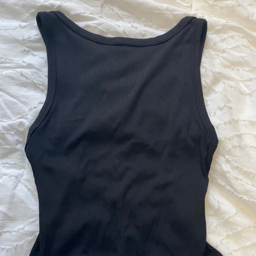 open back black bodysuit